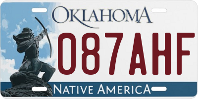 OK license plate 087AHF