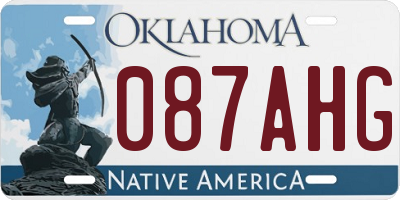 OK license plate 087AHG