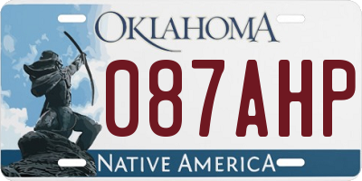 OK license plate 087AHP