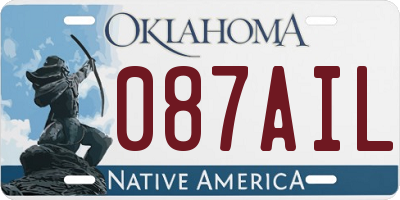 OK license plate 087AIL
