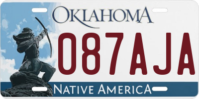 OK license plate 087AJA