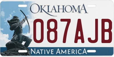 OK license plate 087AJB