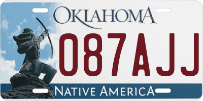 OK license plate 087AJJ