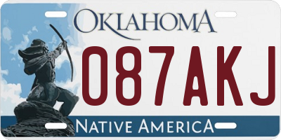OK license plate 087AKJ