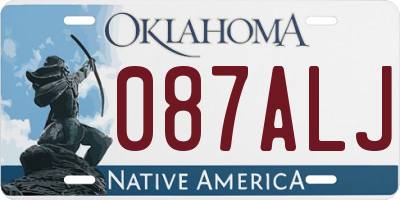 OK license plate 087ALJ