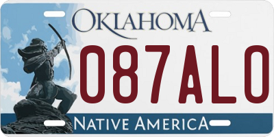 OK license plate 087ALO