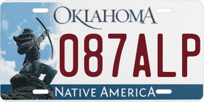 OK license plate 087ALP