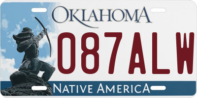 OK license plate 087ALW