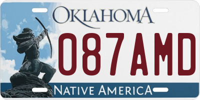 OK license plate 087AMD
