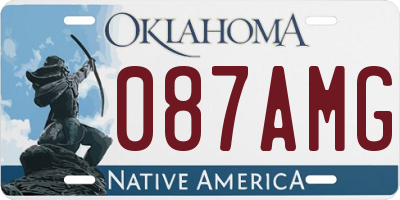 OK license plate 087AMG