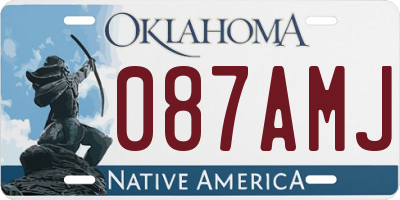 OK license plate 087AMJ