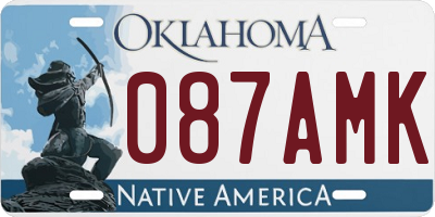 OK license plate 087AMK