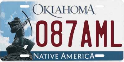 OK license plate 087AML