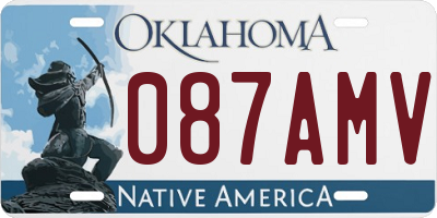 OK license plate 087AMV