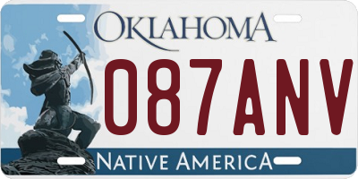 OK license plate 087ANV