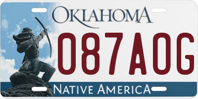 OK license plate 087AOG