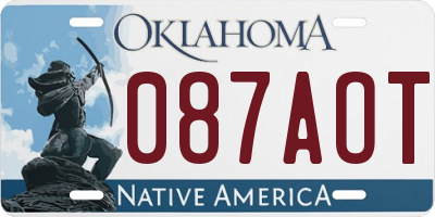 OK license plate 087AOT