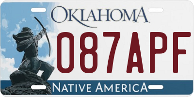OK license plate 087APF