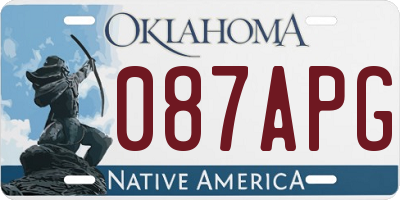 OK license plate 087APG
