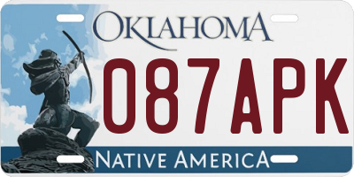 OK license plate 087APK