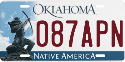 OK license plate 087APN