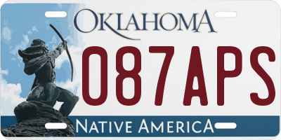 OK license plate 087APS