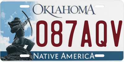 OK license plate 087AQV