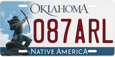 OK license plate 087ARL