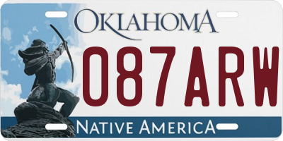 OK license plate 087ARW