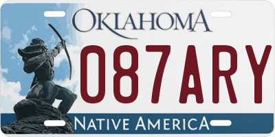 OK license plate 087ARY