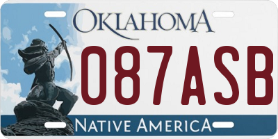 OK license plate 087ASB