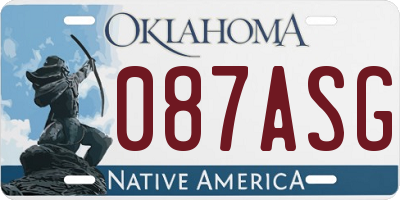 OK license plate 087ASG