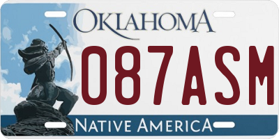 OK license plate 087ASM