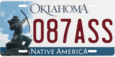 OK license plate 087ASS
