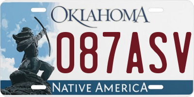 OK license plate 087ASV