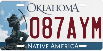 OK license plate 087AYM