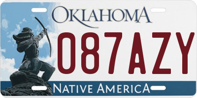OK license plate 087AZY