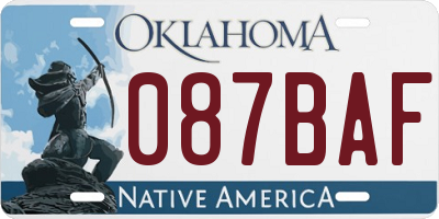 OK license plate 087BAF