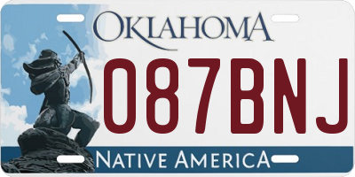 OK license plate 087BNJ