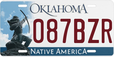 OK license plate 087BZR