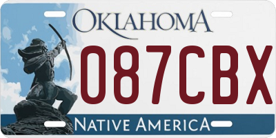 OK license plate 087CBX