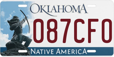 OK license plate 087CFO