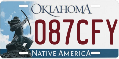 OK license plate 087CFY