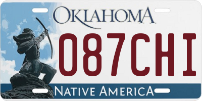OK license plate 087CHI