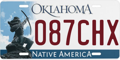 OK license plate 087CHX