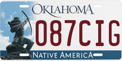 OK license plate 087CIG