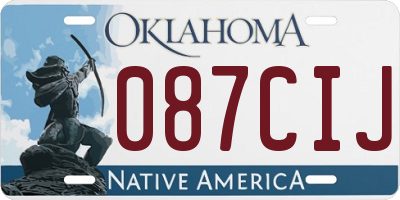 OK license plate 087CIJ