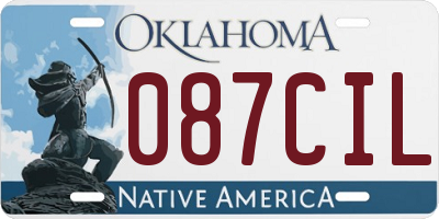 OK license plate 087CIL