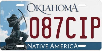 OK license plate 087CIP