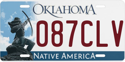 OK license plate 087CLV